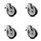 Service Caster 8 Inch Rubber on Aluminum Caster Set with Roller Bearing and Total Lock Brake SCC-TTL30S820-RAR-4 - alternate 1